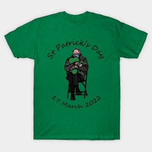 Happy St Patricks Day Bernie Sanders Mittens 2022 T-Shirt